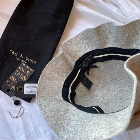 Rag & Bone Abbott Fedora Packable Gray Tan Size Small includes tags and case main image 2